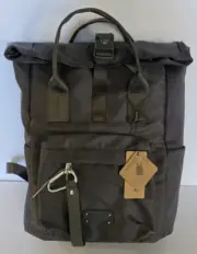 BEARPAW DOUBLE HANDLE CONVERTIBLE BACKPACK LAPTOP SLEEVE POCKETS DARK GREY NWT