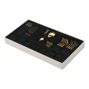 Cadence & Co Hemingway Cutlery and Chopstick Set 30 Piece Matte Black/Gold
