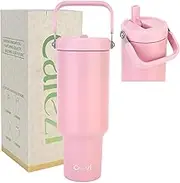 Cafezi 40 oz Tumbler with Handle and Straw, Vacuum Insulated Tumblers with Flip Straw and Top Handle, Reusable Insulated Cup for Home, Outdoors, Leakproof, Fits in Cup Holder, Cold for 30 Hours