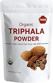 Iyasa Holistics Organic Triphala Powder,Ayurveda Superfood,Natural Body Detox,Bowel Cleanser,Herbal Laxative,4 Ounce 113 Gram