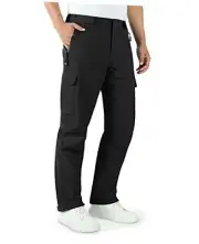 Men's Rain Pants, Lightweight Breathable Waterproof Golf Rain Medium Black