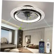 Ceiling Fans with Lights,Flush Mount Ceiling Fan with LED Light, Remote