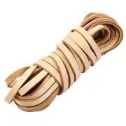 Flat Leather Cord, 5.5 Yard 5mm Leather String Strips for DIY Crafts Brown