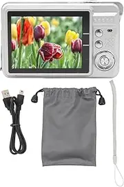 Digital Camera, Full HD 4K Kids Digital Camera Digital Zoom Point and Shoot Camera Portable Camera for Travel Photography Silver