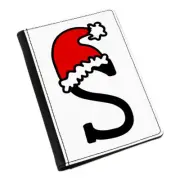 Letter S Christmas Hat Passport Holder Cover Case Red Santa Father Kids Alphabet