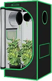 Green Hut Grow Tent 60cmx60cm x120cm 600D Mylar Hydroponic Indoor Grow Tents with Observation Window, Removable Floor Tray and Tool Bag for Indoor Plant Growing 2X2