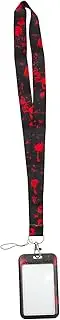 VILLFUL Halloween Bloody Pattern Lanyard Wallet with Id Badge Holder Chic Design for Office Workers Students Nurses Durable and Stylish Accessory for Halloween Parties