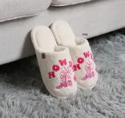 ComfyLuxe Howdy & Western Pattern Embroidered Slippers
