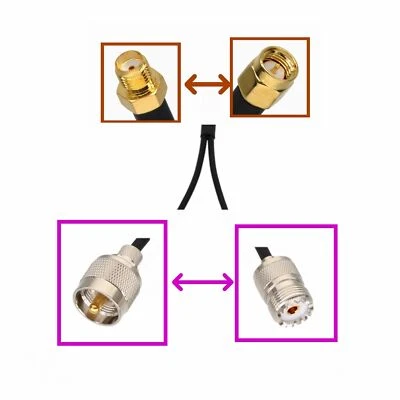 1x SMA to 2x SO239 PL259 UHF antenna Amplifier Splitter/Combiner Y Adapter cable