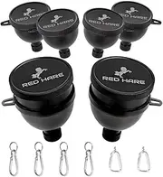 RED HARE 6 Packs Premium Protein Powder Containers With Sturdy Aluminium Carabiners And Supplement Box, Powder Containers To Go For Filling Protein Shaker, Including 2 Large & 4 Regular