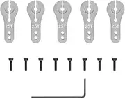 Hosim 5pcs Aluminum 25T Servo Horn Futaba Dual Clamping RC Accessory for rc Trucks Cars Silver