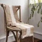 Light Luxury Splicing Burlap Table Runner Nordic Style Table Cover Table