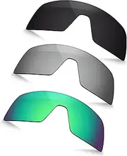 [TRUSHELL] Polarized Replacement Lenses for Oakley Sutro OO9406 Sunglasses - Black+Silver+Jade Green 3 Pieces