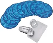 Minkissy Nail Stamping Plates Set 11pcs Round Nail Art Printing Templates Manicure Steel Kit