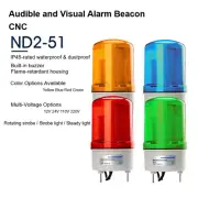 CNC Machine Tool 110V LED Strobe Alarm 24V Buzzer Flashing Signal Warning Light