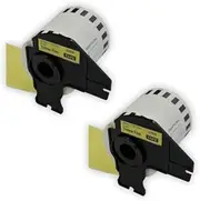 ExtraPrint - 2 Rolls DK-22606 Yellow Continuous Film Labels 62mm x 15.24m Compatible with Brother QL-1050 QL-1060 QL-1100 QL-500 QL-550 QL-580N QL-700 QL-800 QL-810W QL Label Printers