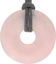 [Lebensquelle Plus] Rose Quartz Gemstone Donut | Diameter 30 mm Pendant, Semi Precious Stone