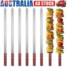 10X Kebab Skewers Stainless Steel BBQ Skewer Pork Beef Flat Needle Barbecue AU