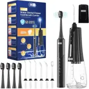 Electric Toothbrush with Water Cordless Flosser, 320ML Portable Travel Water Den