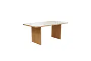 HomeStar Marve Rectangular Sintered Stone Marble Looking Kitchen Dining 180cm White/Natural