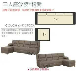 【綠家居】博里電動機能透氣皮革L型沙發椅組合(四人座＋椅凳)