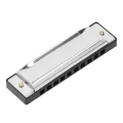 Diatonic Harmonica Aluminum Alloy 10 Hole C Key Portable Mouth Organ Musical SPG