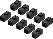 uxcell 10 Pack Cat 6 Ethernet Coupler, RJ45 Cat6 Coupler Jacks Female to Female Ethernet Adapter, Black, 15x32x22mm