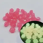 14×11MM Glow Pebble Stones, 1200Pcs Glow in The Dark Pebbles, Luminous Gravel, Glowing Decorative Cobblestones, Resin Rocks for Outdoor Garden Aquariums Walkways (Size : Rose red)