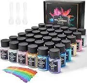 Smalltongue Mica Powder for Epoxy Resin, 36 Colors, 0.35 oz(10g) Bottles Mica Glitter, Pigment for Lip Gloss, Soap Making, Bath Bomb, Art Crafts, Resin Dye, Nails