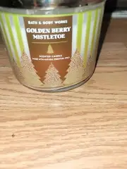 Bath & Body Works 3 Wick Candle 14.5 oz Golden Berry Mistletoe Xmas Holiday NEW
