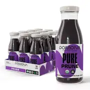 Natural 100% Organic Prune Juice - Pack of 12, Cold Pressed & Preservative Free