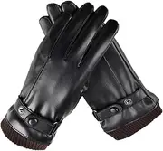 [Anneome] Touch Screen Gloves for Women Windproof Ski Gloves Pu Leather for Outdoor