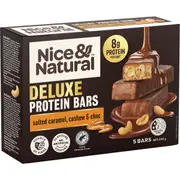 Nice & Natural Deluxe Protein Bar Salted Caramel Cashew & Choc 5 Pack 200g