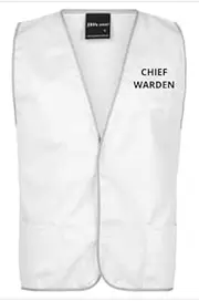 [HolyShirt HI-VIZ] Chief Warden White Day Vest