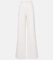 [Max Mara] Max Mara Ruggero cotton wide-leg pants UK 14 white