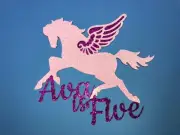 Dreamtopia inspired horse, pegasus, unicorn name & number Birthday cake topper