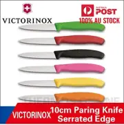 1 X New VICTORINOX Paring Knife Serrated / Wavy Edge Pointed Tip 10cm Swiss made