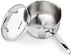 Durable 2.5 Quart Saucepan with Tempered Glass Lid - Oven Safe & Dishwasher Safe