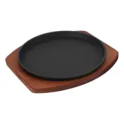 Cast Iron Steak Plate Sizzle Griddle Steak Grill Plate Pie Pan Nonstick
