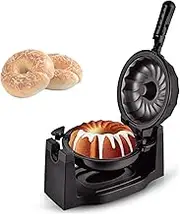 Flipping Bread Machine, 1800W Home 360° Rotating Cake Waffle Maker with Non-Stick Plate and Double-Sided Heating, Electric Baking Pan for Breakfast, Snacks, Party, Bread Making