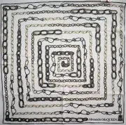 ️ Authentic ALEXANDER McQUEEN TIMBLE NECKLACES 100% SILK Small Scarf Bandana