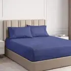 Ramesses 2000TC Bamboo Fitted Sheet Pillowcase Set Royal Blue King