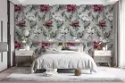 3D Floral Seamless Wallpaper Wall Mural Removable Self-adhesive 573