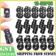 UP50x Cord Locks Toggle Plastic End Spring Stopper Slider Backpack Rope Black AU