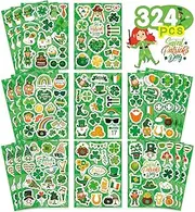 324PCS St. Patrick's Day Stickers - Shamrock Stickers for Kids Leprechaun Clover Hat Irish Day Themed Party Holiday Stickers St Patricks Day Gifts St Patricks Day Party Favors Accessories Decorations