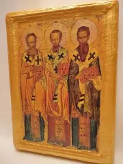 Three Hierarchs Saints Gregory John Basil Greek Orthodox Art Icon