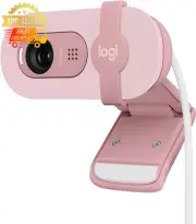 Logitech Brio 100 Webcam Full HD Mic Light Balance USB-A Privacy Cover Rose Pink