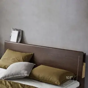 【橙家居·家具】貝里系列胡桃色1.5米高箱體床架 BL-F8013(售完採預購 雙人床 靠背床 收納床架 掀床 床架)