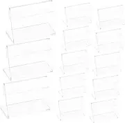 25Pcs Small Acrylic Sign Holders Shaped Table Display Stands for Menus Cards and Ads for Weddings Offices Hotels Restaurants and Events