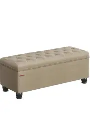 SONGMICS Storage Ottoman, Storage Bench, Tufted Entryway Bedroom Bench